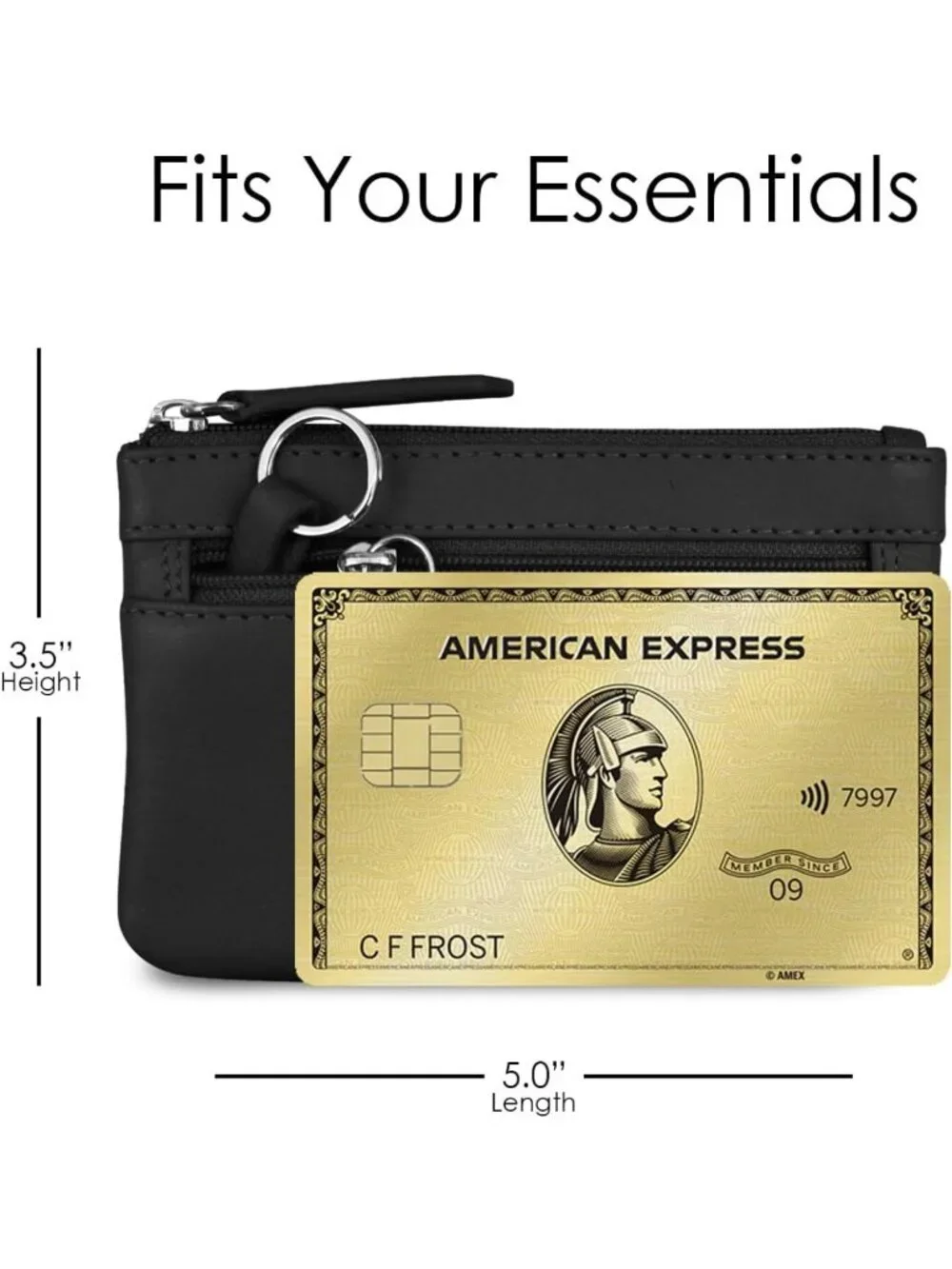 Compact Leather Coin Purse with Key Ring & RFID Protection - Travel & Everyday